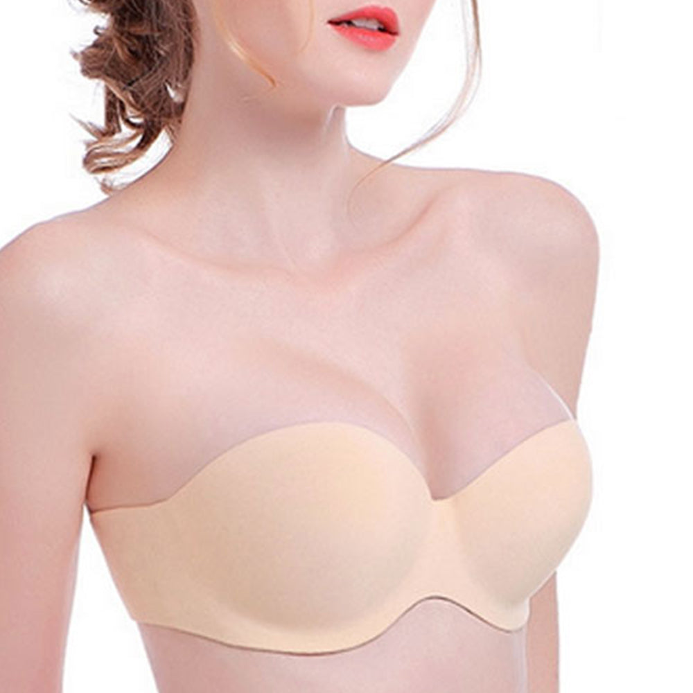 Nude Tube Top 28 B Bra Silicon Push Up Bra Bras with Clear Straps
